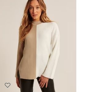 Abercrombie and Fitch oversized split color sweater, New with tags!